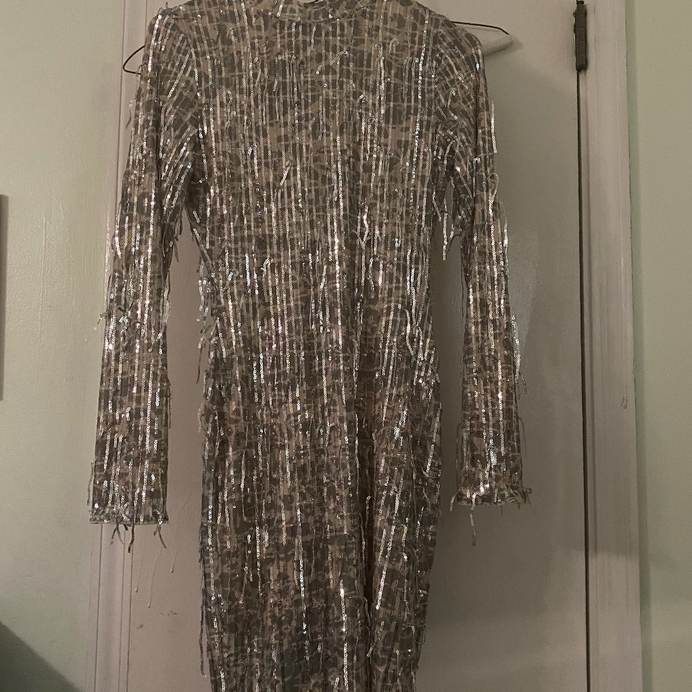 Disco Sequin Dress- Silver
